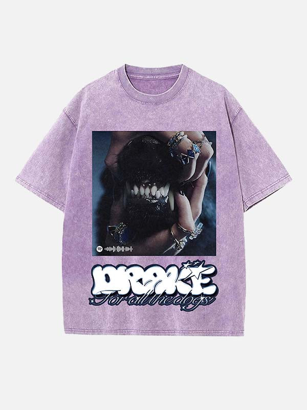 Drake Print Round Neck T-shirt