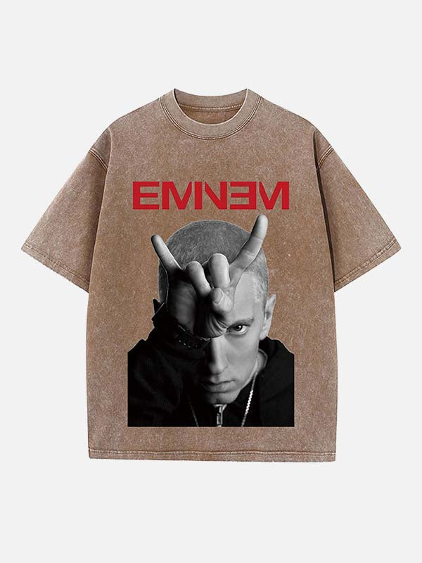 Eminem Print Round Neck T-shirt