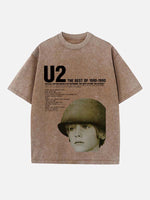 U2 Print Round Neck T-shirt