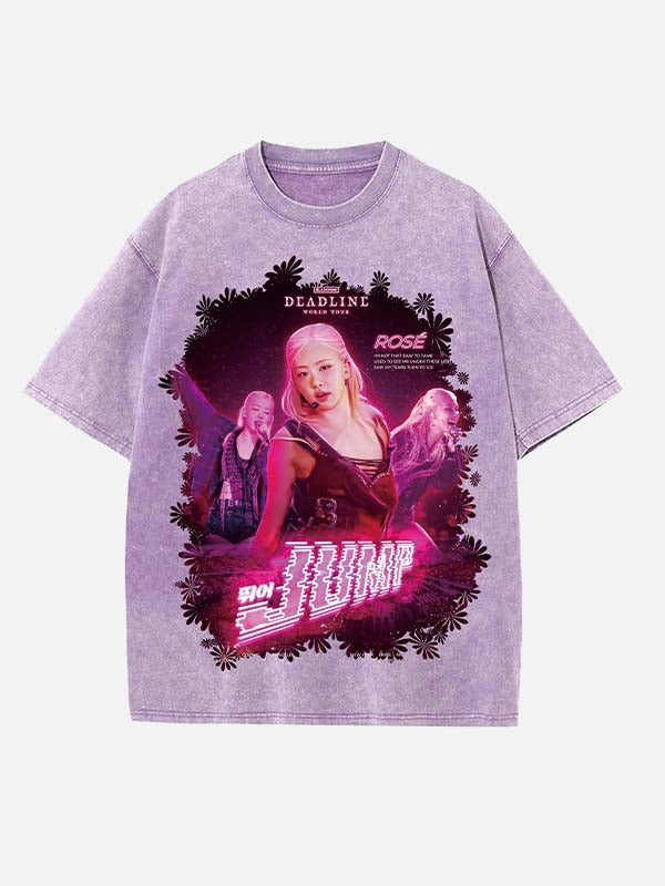 BLACKPINK Rosé Print Round Neck T-shirt