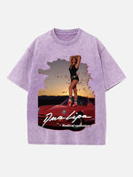 Dua Lipa Print Round Neck T-shirt