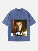 Justin Bieber Print Round Neck T-shirt