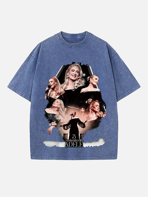 Adele Print Round Neck T-shirt