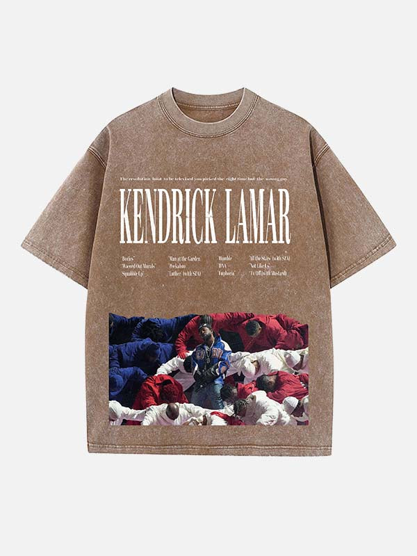 Kendrick Lamar Print Round Neck T-shirt