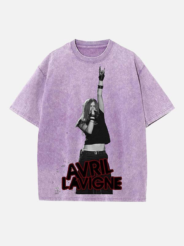 Avril Lavigne Print Round Neck T-shirt