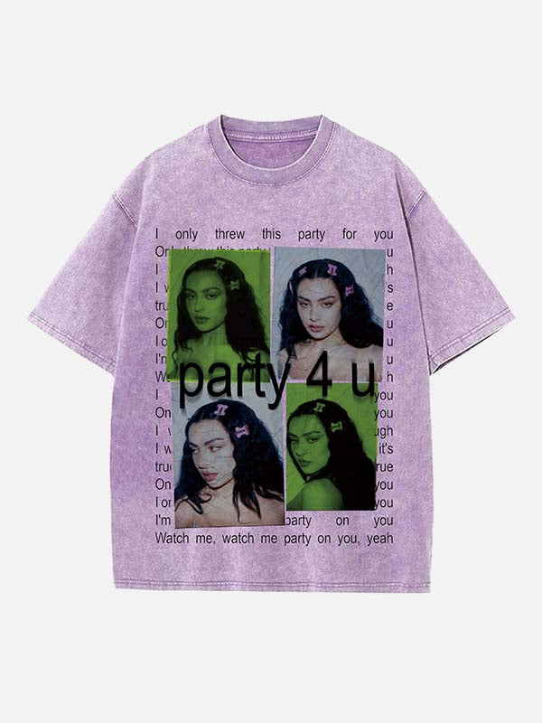 Charli xcx Print Round Neck T-shirt