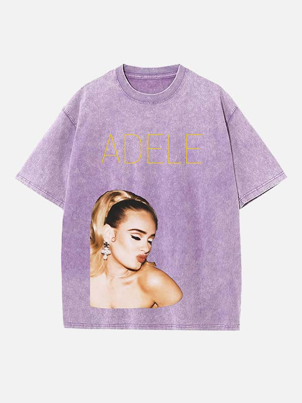 Adele Print Round Neck T-shirt