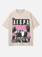 Aespa Print Round Neck T-shirt