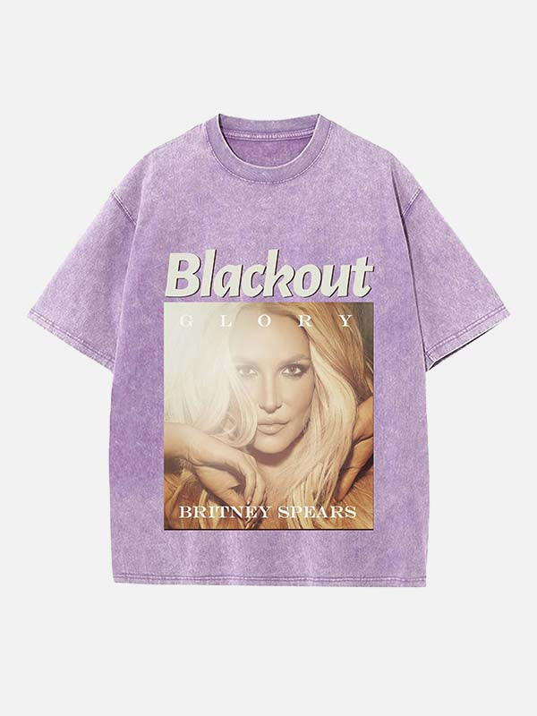 Britney Spears Print Round Neck T-shirt
