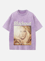 Britney Spears Print Round Neck T-shirt