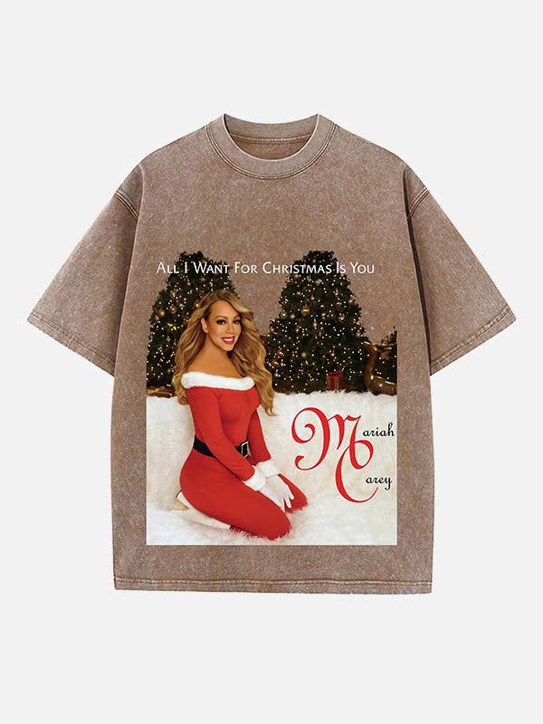 Mariah Carey Print Round Neck T-shirt