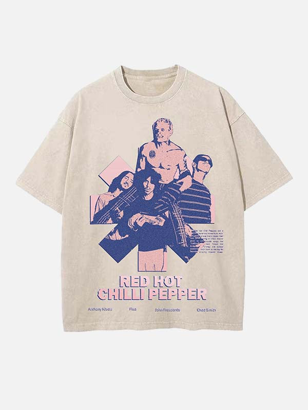 Red Hot Chili Peppers Print Round Neck T-shirt