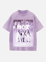 LE SSERAFIM Print Round Neck T-shirt