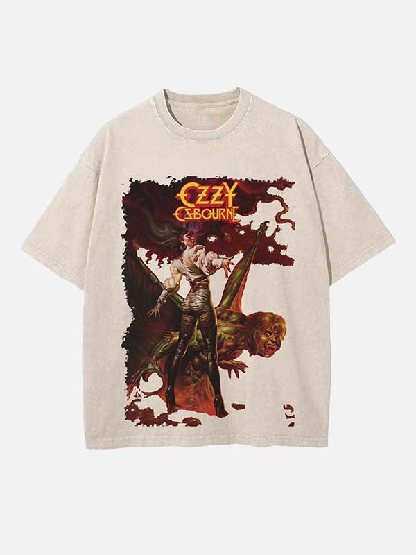 Black Sabbath Print Round Neck T-shirt