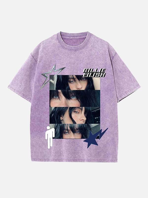 Billie Eilish Print Round Neck T-shirt