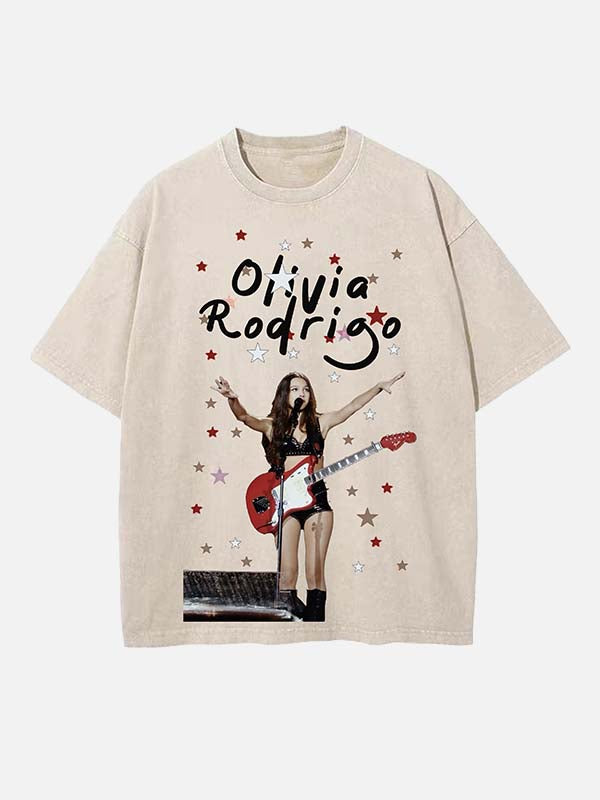 Olivia Rodrigo Print Round Neck T-shirt