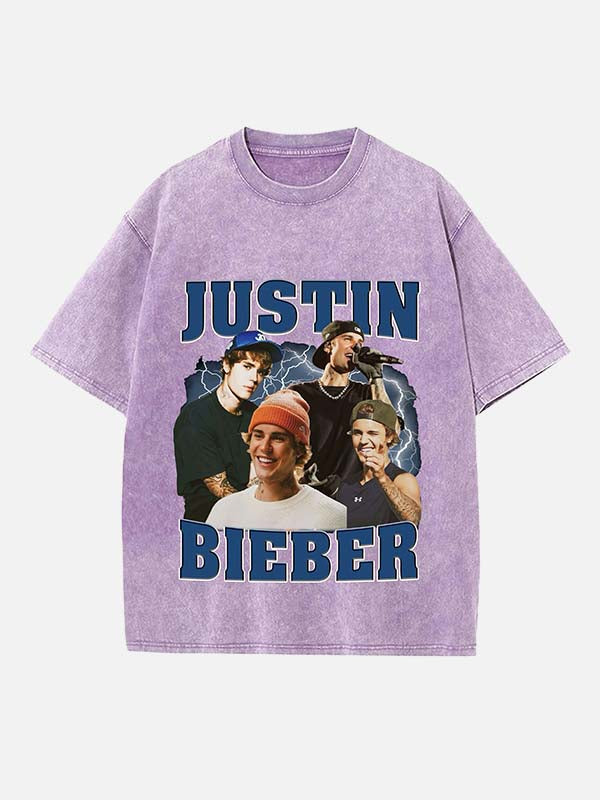Justin Bieber Print Round Neck T-shirt