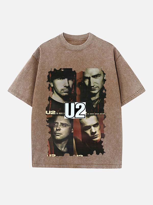 U2 Print Round Neck T-shirt