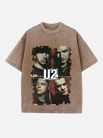 U2 Print Round Neck T-shirt