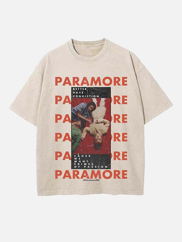 Paramore Print Round Neck T-shirt