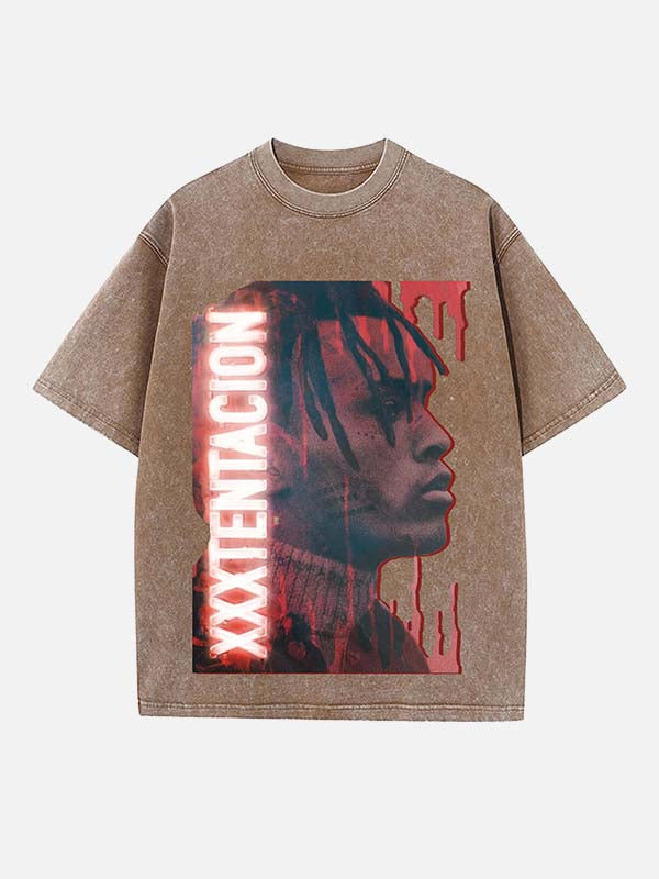 XXXTENTACION Print Round Neck T-shirt
