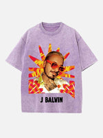 J Balvin Print Round Neck T-shirt