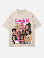 Cardi B Print Round Neck T-shirt