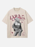 Zara Larsson Print Round Neck T-shirt