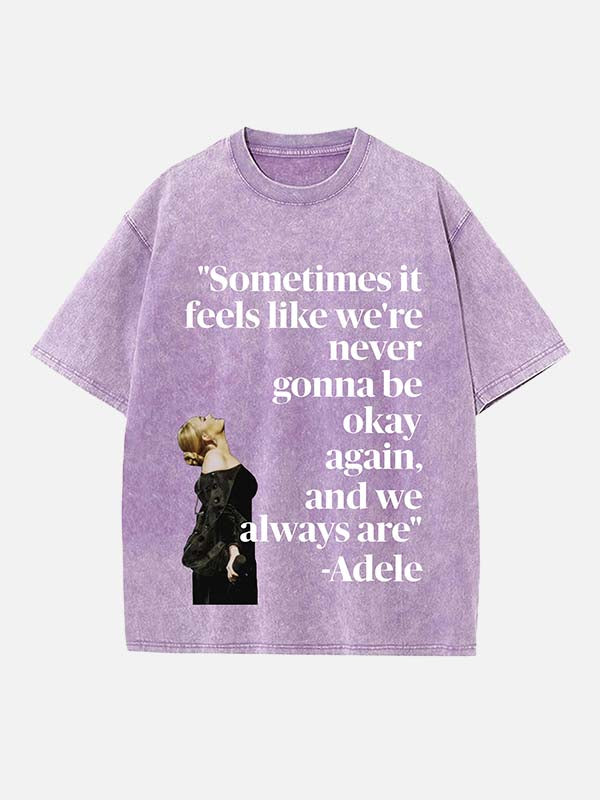 Adele Print Round Neck T-shirt