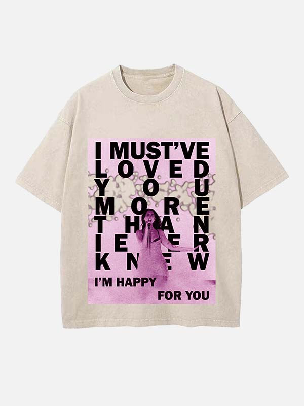 Dua Lipa Print Round Neck T-shirt