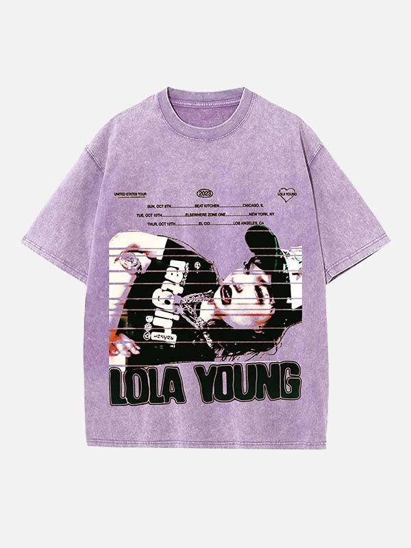 Lola Young Print Round Neck T-shirt