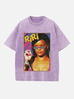 Rihanna Print Round Neck T-shirt