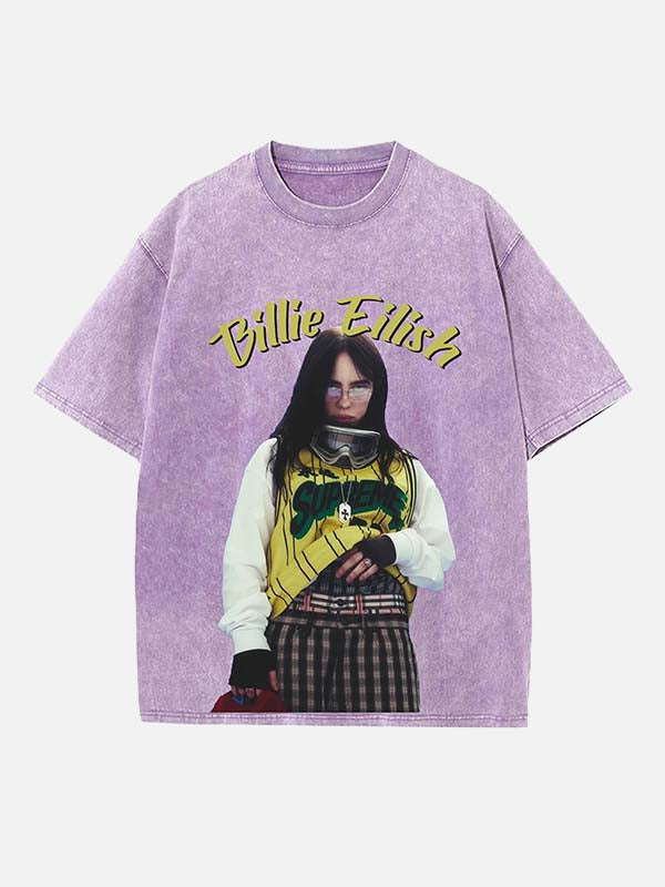 Billie Eilish Print Round Neck T-shirt