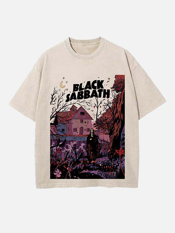 Black Sabbath Print Round Neck T-shirt