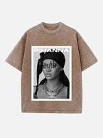 Rihanna Print Round Neck T-shirt