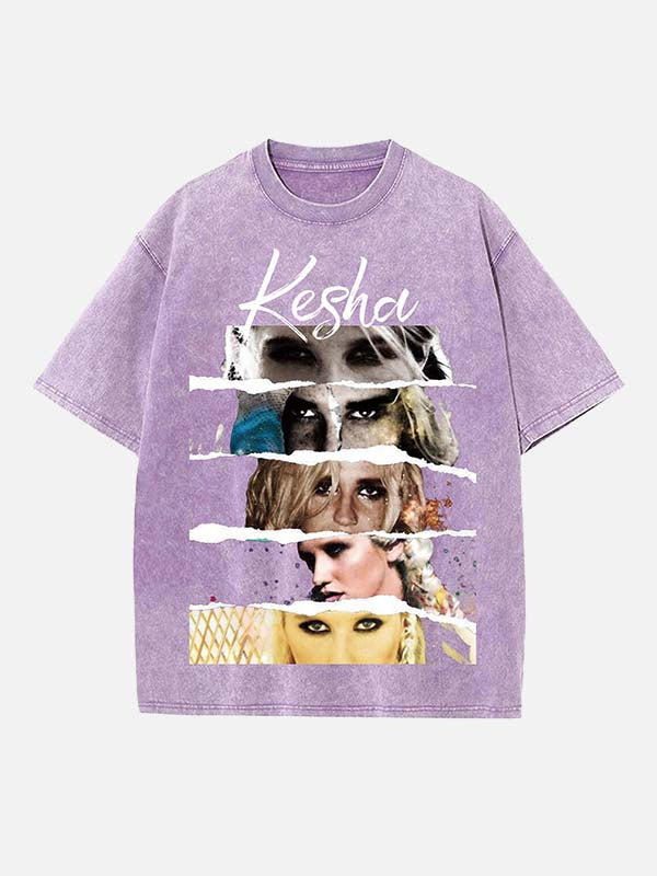 Kesha Print Round Neck T-shirt