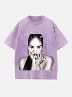 Demi Lovato Print Round Neck T-shirt