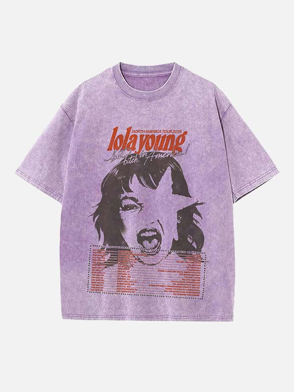 Lola Young Print Round Neck T-shirt