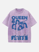 Queen Print Round Neck T-shirt