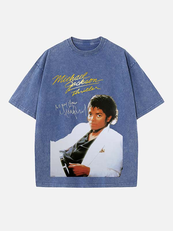 Michael Jackson Print Round Neck T-shirt