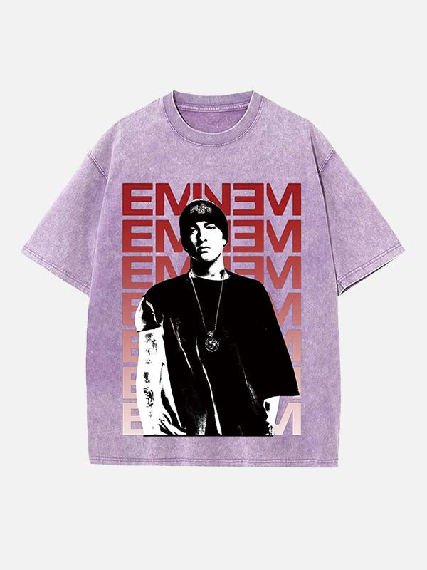 Eminem Print Round Neck T-shirt