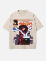 Lady Gaga Print Round Neck T-shirt