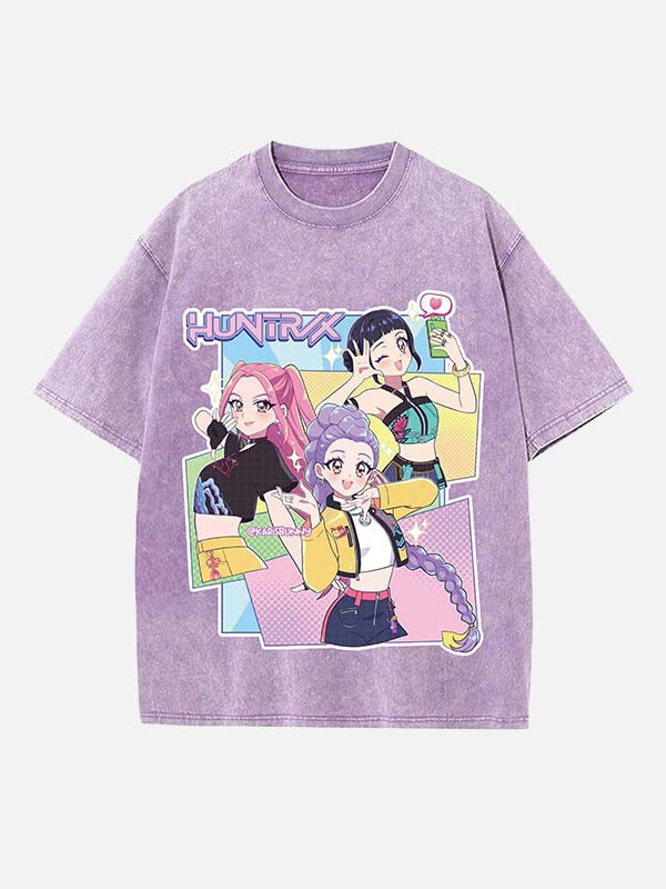 HUNTR/X Print Round Neck T-shirt