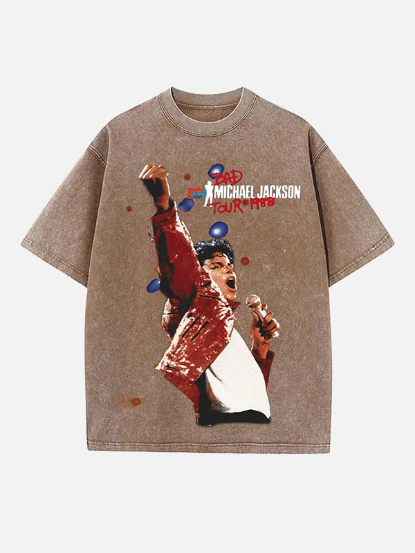 Michael Jackson Print Round Neck T-shirt