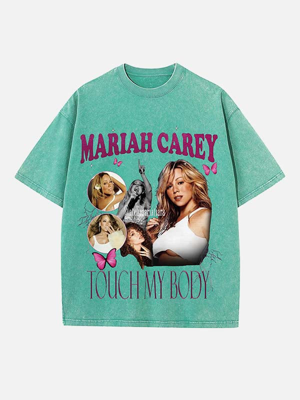 Mariah Carey Print Round Neck T-shirt