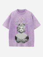 Madonna Print Round Neck T-shirt