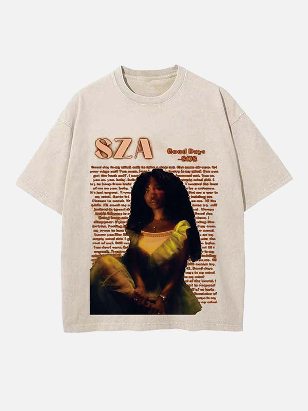 SZA Print Round Neck T-shirt