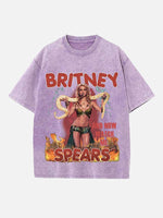 Britney Spears Print Round Neck T-shirt