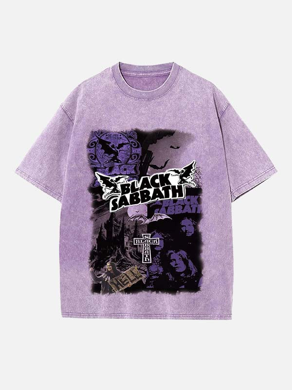 Black Sabbath Print Round Neck T-shirt