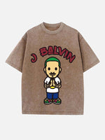 J Balvin Print Round Neck T-shirt